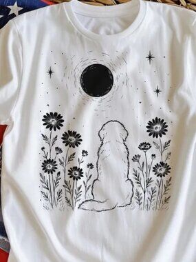 Cute Floral Dog Shirt, Flower Tee, Dog Lover Gift